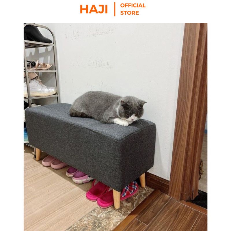 Ghế đôn dài HAJI khung chân gỗ chắc chắn màu sắc trendy D10