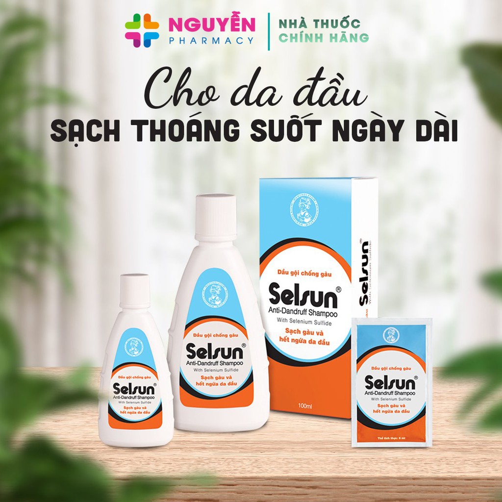Bộ sản phẩm chống gàu Selsun (Dầu gội chống gàu Selsun 100ml+Dầu xã dưỡng tóc Selsun 100ml)