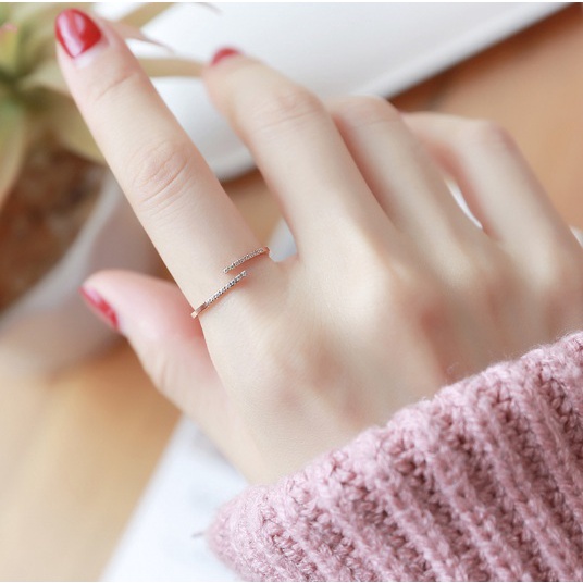 [FreeShip] Nhẫn nữ titan đá hở thời trang J5-206 - CAM KẾT KHÔNG BAY MÀU