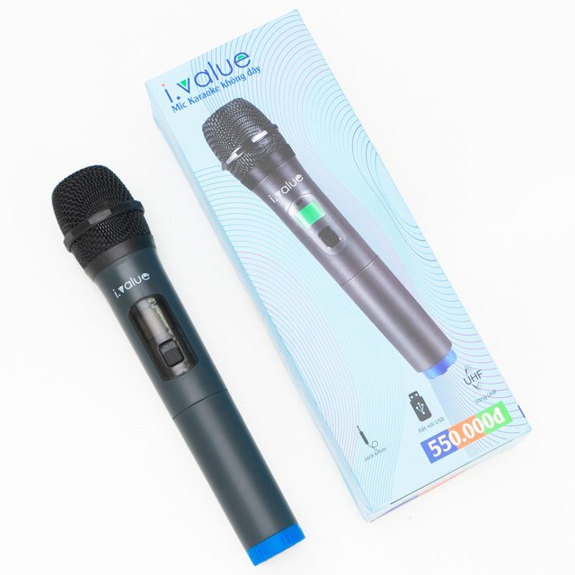 [Giảm 50K Chính hãng] Mic karaoke không dây có đèn Led i.value W-18