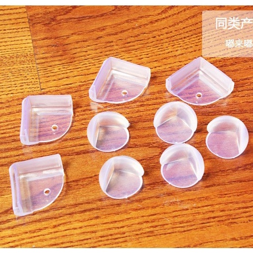 Miếng dán cạnh bàn chất liệu silicon dẻo Trong Suốt &amp; Màu cao cấp (hình tam giác &amp; hình tròn) - Giá 01 cái