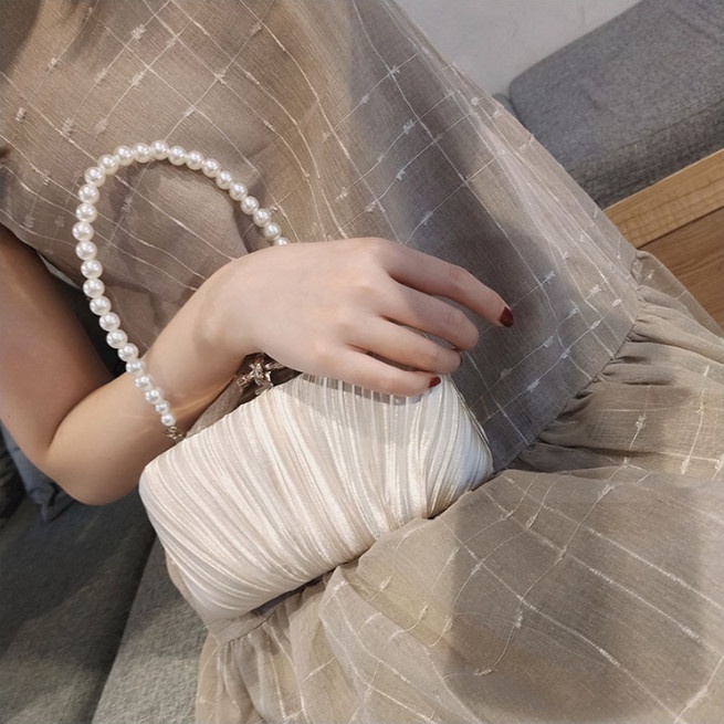 Clutch nữ cầm tay dự tiệc vải nhún sang chảnh BAG U NNA33
