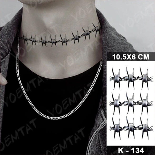 Hình xăm kẽm gai k134- miếng dán tatoo tạm thời size &lt;10x6cm