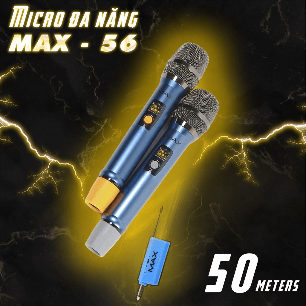 MT MAX Micro không dây đa năng karaoke Max 56 Nâng cấp từ Max 39 Hút âm tốt chốg hú hiệu quả Sạc pin ngay trên mic Led m