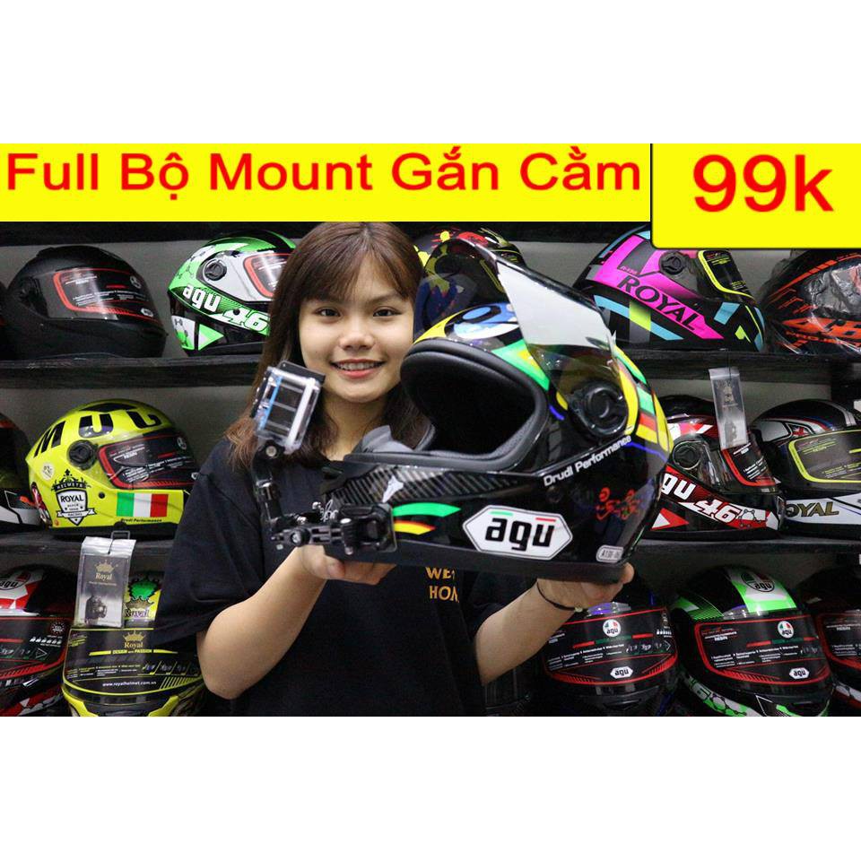 Mount gắn CAMERA hành trước nón bảo hiêm