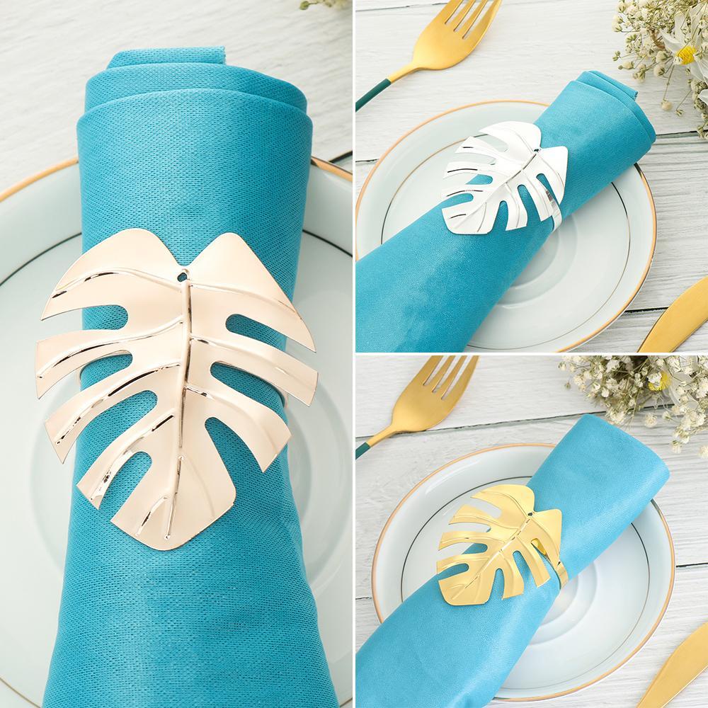 Set 12 / 6 Vòng Nhẫn Kim Loại Trang Trí Khăn Ăn DIY