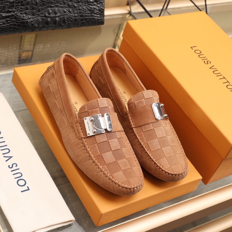 Giày lười da cho nam Louis Vuitton LV da thật cao cấp đế siêu mềm và êm