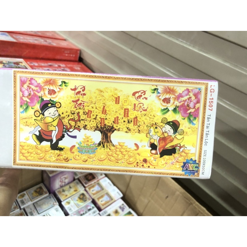 Tranh Đính Đá Cây Tài Lộc-Tấn Tài Tấn Lộc-Vinh Hoa Phú Quý-Lv524,lv522,vs121,vs120,vs114, Tranh thêu Lv3368,Lv3369,Vs487