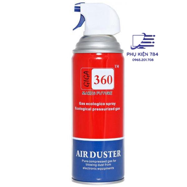 Bình xịt bụi khí nén Air Duster vệ sinh Laptop Máy Tính - Nước Lau Giga 360.