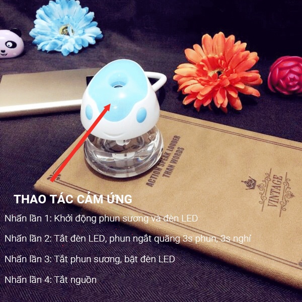 Máy phun sương tạo ẩm, xông tinh dầu mini dùng cho xe hơi