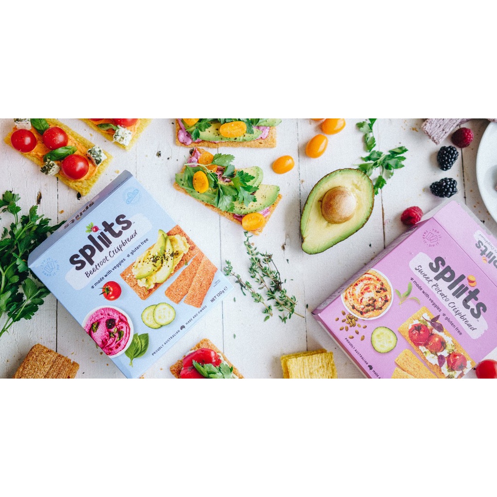 Bánh ăn kiêng cracker bánh mì giòn rau củ không đường, không gluten, ăn chay Orgran Spliits hộp 130g