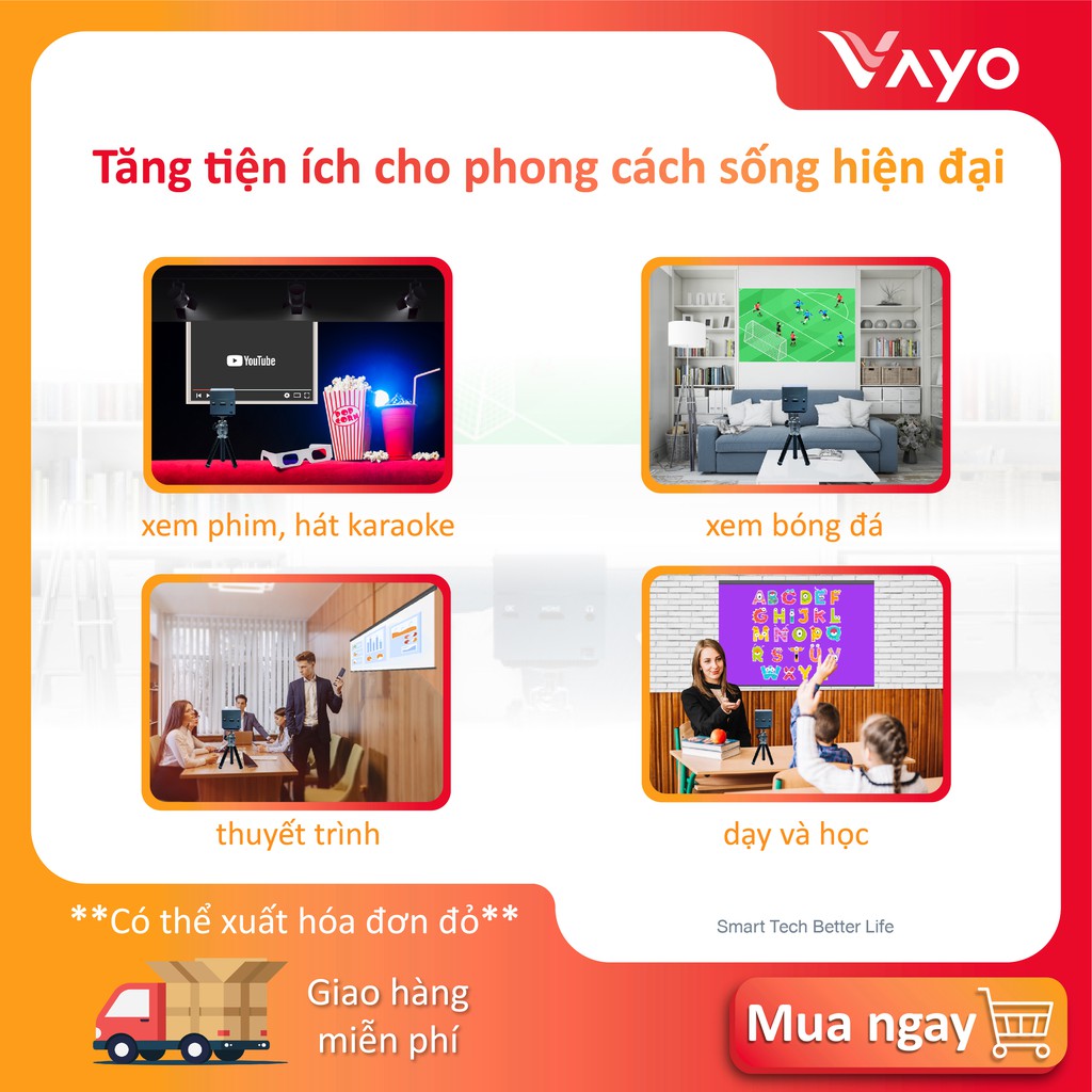 Máy chiếu thông minh mini Vayo - Smart Mini Projector