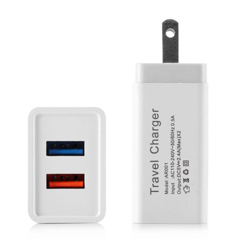 Củ sạc 2 cổng USB 5V 2.4A cho điện thoại và máy tính bảng