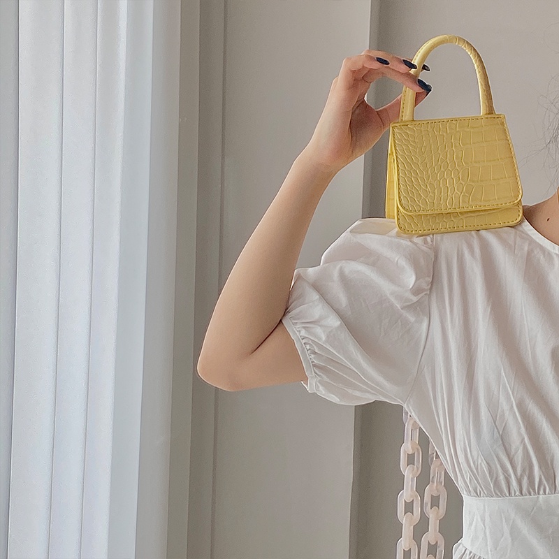 IELGY Túi Đeo Vai Họa Tiết Da Cá Sấu Dễ Thương Thời Trang Cho Nữ