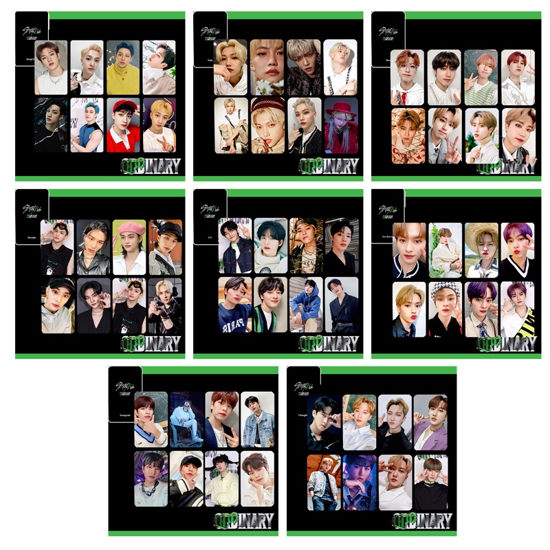 Set 8 Tấm Thẻ Ảnh HD In Hình Các Thành Viên Nhóm Nhạc Kpop STRAY KIDS