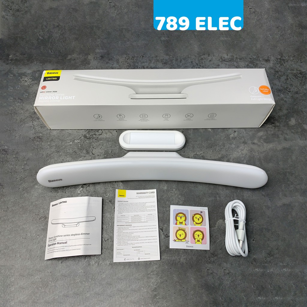 Đèn cảm ứng chuyên dùng cho gương trang điểm Baseus Sunshine Series , pin sạc.