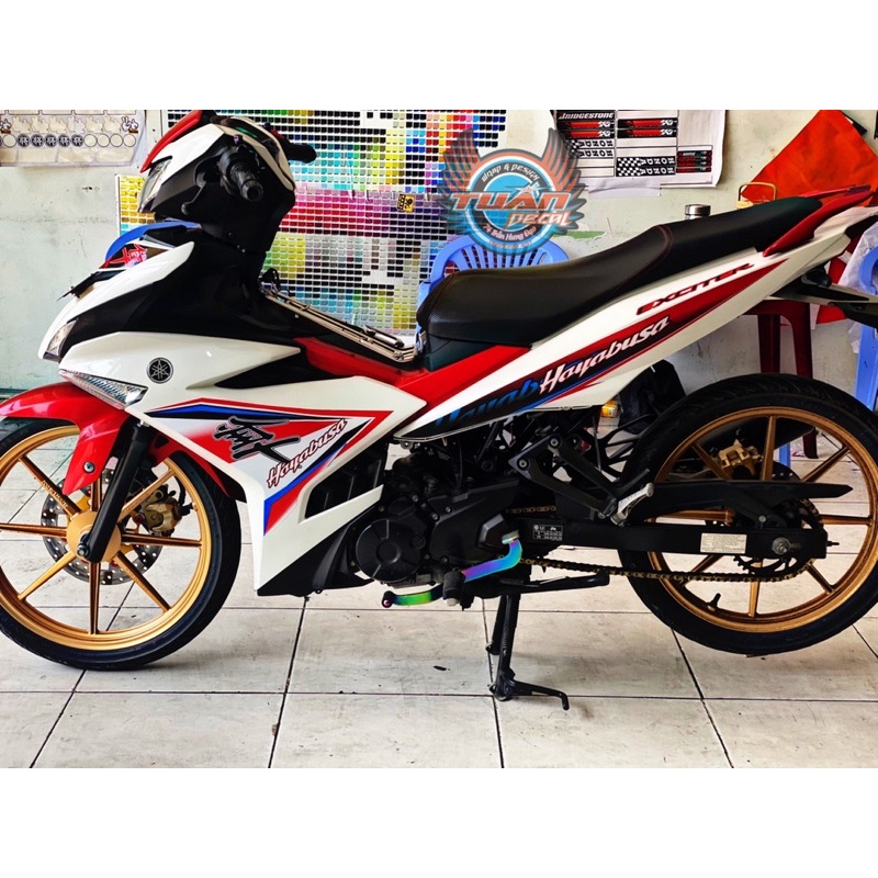 Tem Hayabusa Ex 150 trắng đỏ