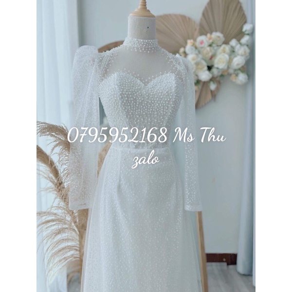 Áo dài hỏi cưới lấp lánh 6 tà