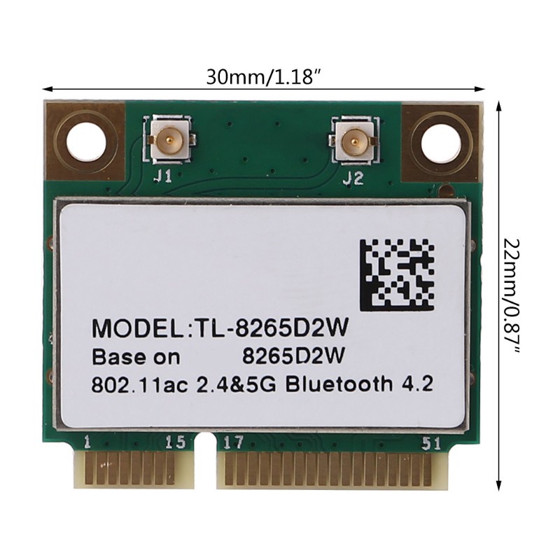 Card Pci-E Mini Không Dây 8265 8265hmw 8265d2w 2.4g / 5ghz 802.11ac 867mbps Bluetooth 4.0 Thẻ