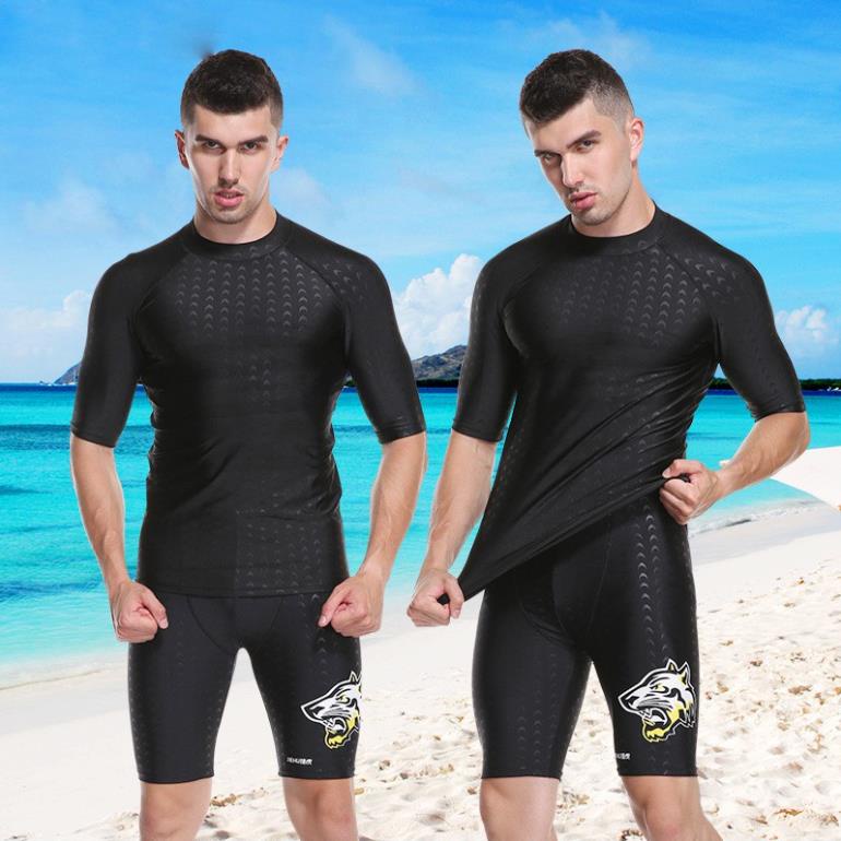 Bộ Đồ Bơi 2 Mảnh Mau Khô Chống Phun Nước Size M-4XL Cho Nam Xịn