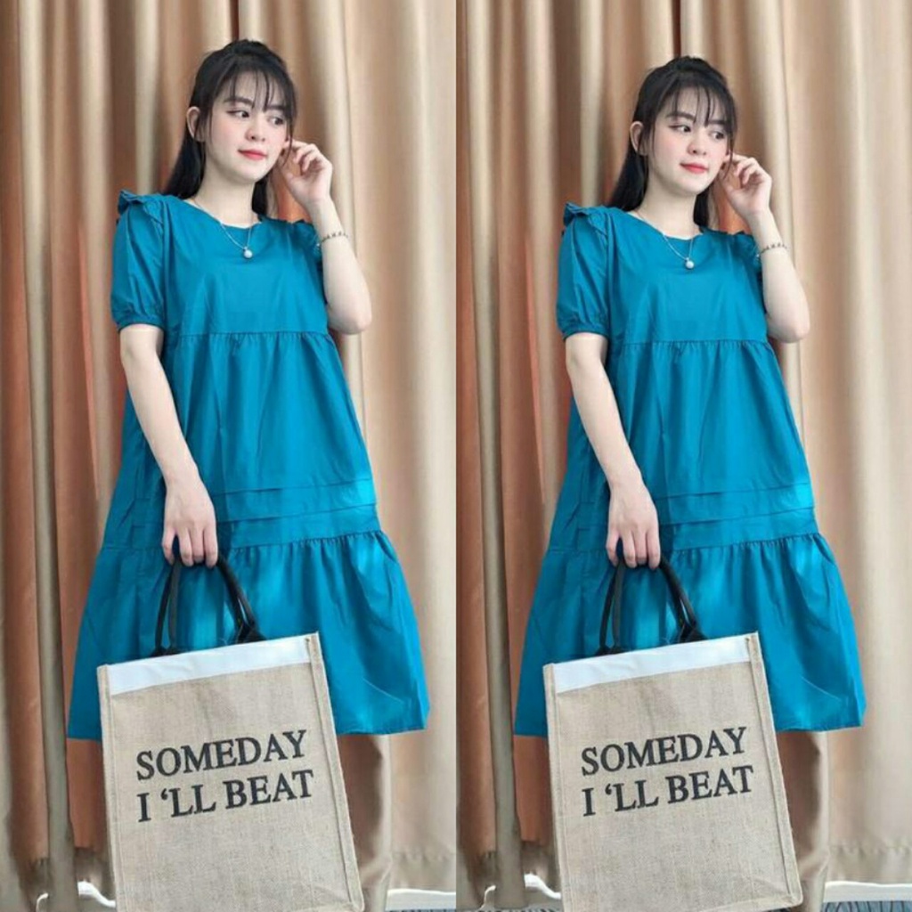 Đầm bầu thời trang công sở Dáng suông rộng