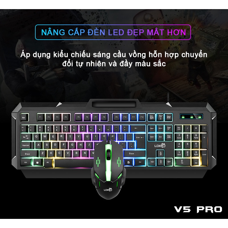 Bàn Phím Máy Tính Gaming Led RGB SIDOTECH LDK V4 Pro Có Dây Chống Nước Chuyên Chơi Game Máy Tính Esport - Chính Hãng