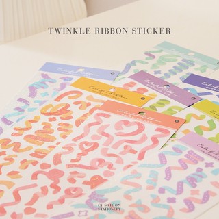 Hình dán ribbon lấp lánh - Twinkle Ribbon Sticker