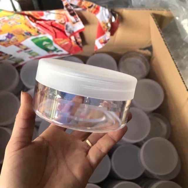 HỦ TRONG 200gr NẮP NHỰA (có nắp lót)