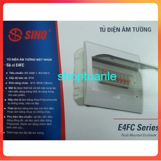 Tủ điện âm tường Sino mặt nhựa chống cháy 3/6 hoặc 8/12