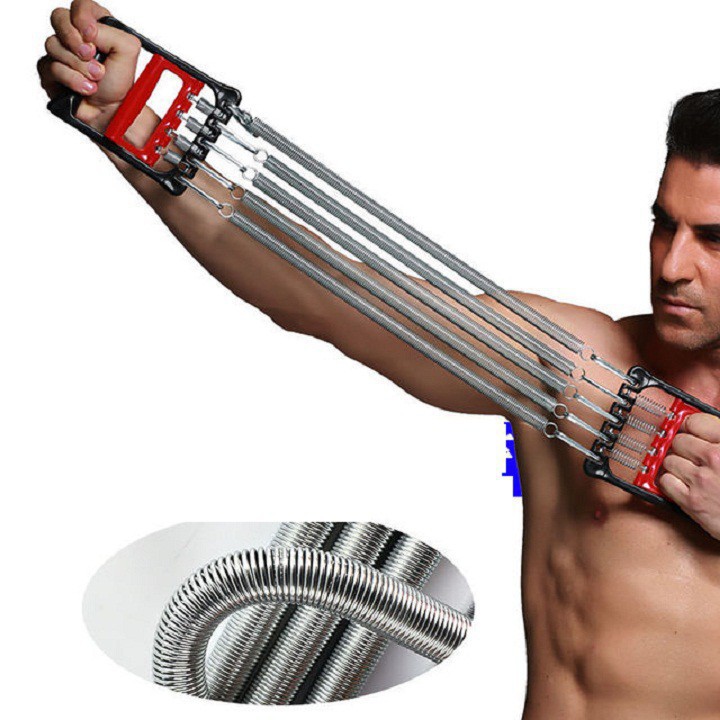 Dụng cụ thể dục – tập gym tại nhà - Dây kéo tay lò xo 5 sợi – Tác dụng kép cho tay ngực bụng săn chắc