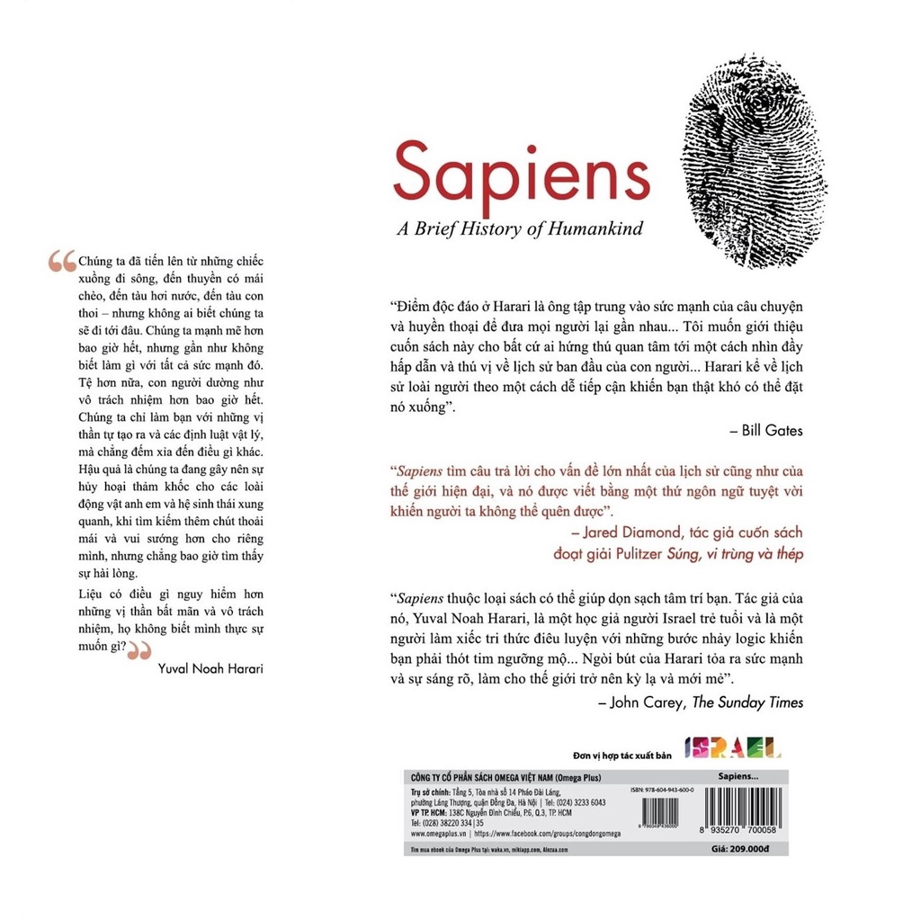 Sách Alpha - Sapiens: Lược Sử Loài Người (Tái Bản 2021)