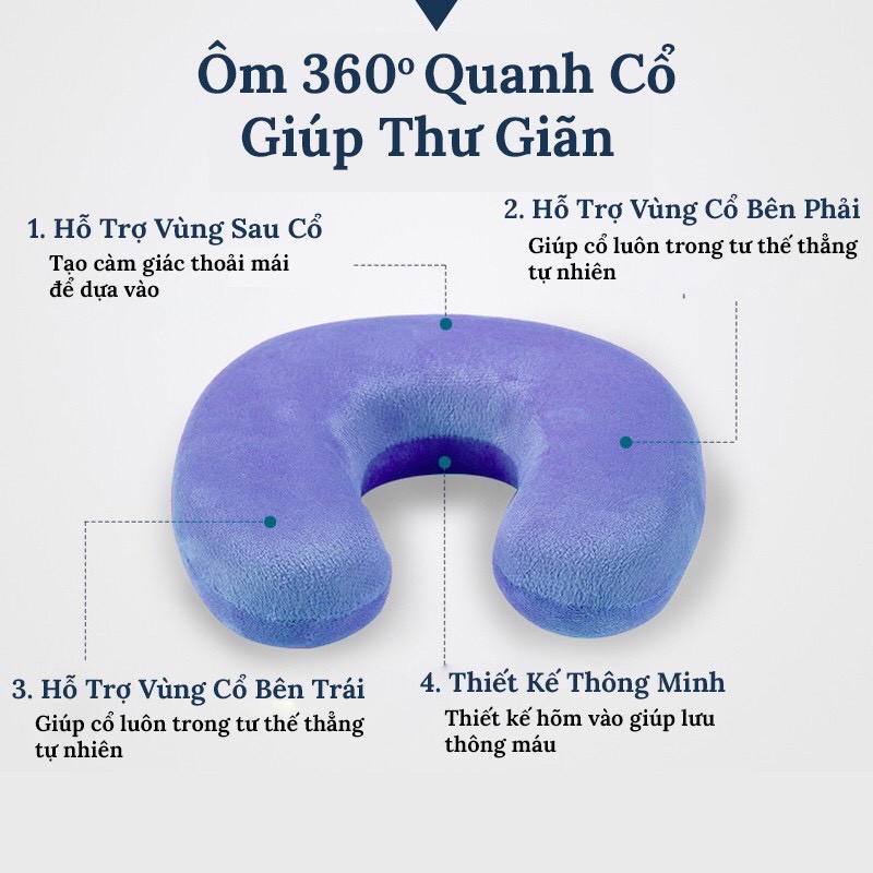 Gối chữ U - Gối tựa đầu cao su non cao cấp