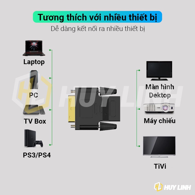Đầu chuyển DVI ra HDMI - DVI 24 chân + 1 ra HDMI chân đồng siêu nét HL459