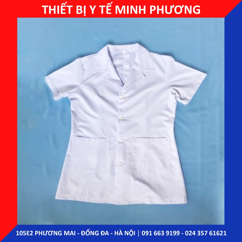 Áo Blouse bác sĩ dáng ngắn - tay cộc nam, nữ các size S M L XL