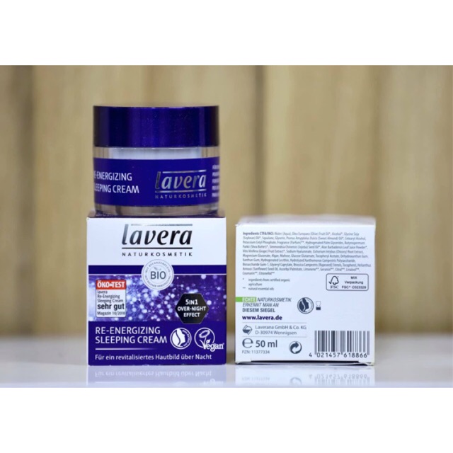 Hàng Đức kem dưỡng da ban đêm kiểu kem mặt nạ ngủ dòng Lavera 100% thiên nhiên, 100% hưu cơ