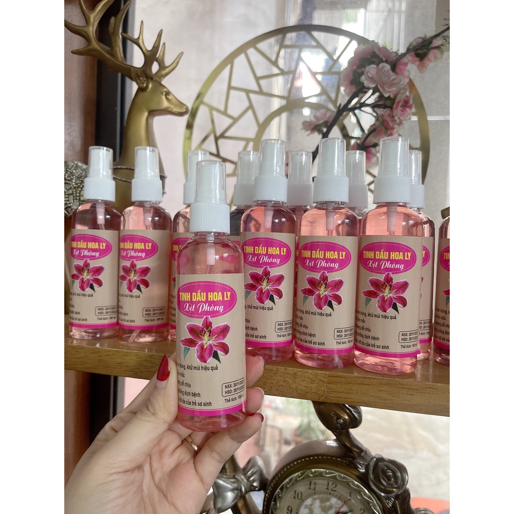 Tinh Dầu xịt thơm phòng, tủ quần áo, xịt thơm xe hơi hương hoa Ly 100ml