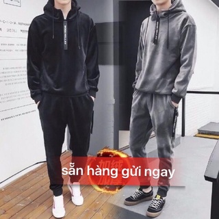 SẴN HÀNG🥰Bộ nhung Nam lót nỉ lông siêu ấm