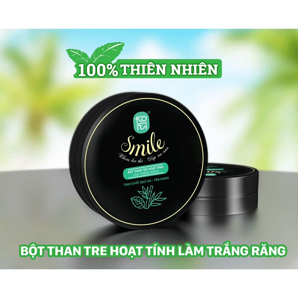 Bột trắng răng than hoạt tính Kori Smile