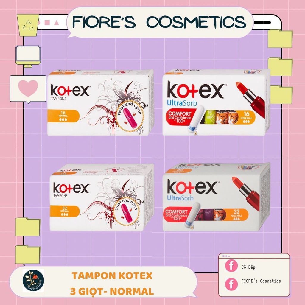 Băng vệ sinh Tampon Kotex 3 GIỌT NORMAL