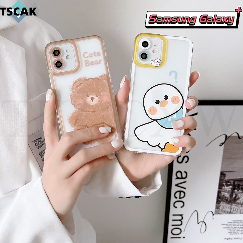 Ốp Điện Thoại Mềm Trong Suốt In Hình Gấu/Vịt Cho Samsung Galaxy Note 20 S21 S20 S22 Ultra S21 S20 S22Plus S20 S21 FE Grand J2 Prime