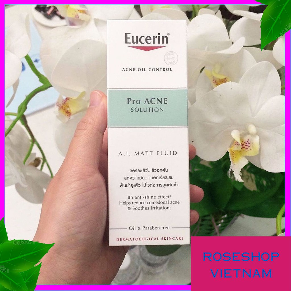 ✅Kem Dưỡng Ẩm, Kiểm Soát Nhờn Ngừa Mụn Eucerin Pro Acne Solution A.I Matt Fluid 50ml-ProAcne AI Mattifying. RSVN SP33