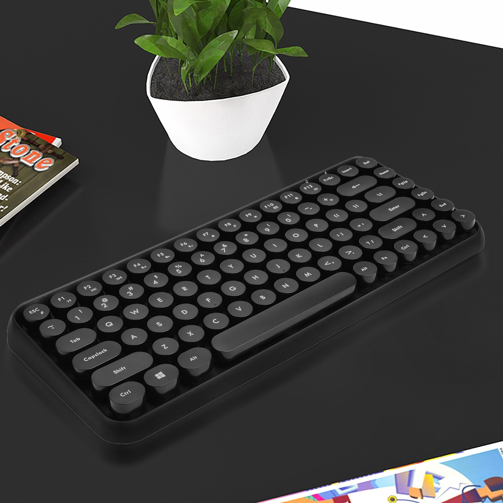 2021 New and High Quality  Bluetooth Wireless keyboard Gaming Office Frosted Touch keyboard 84-key Classic Round Key Keyboard