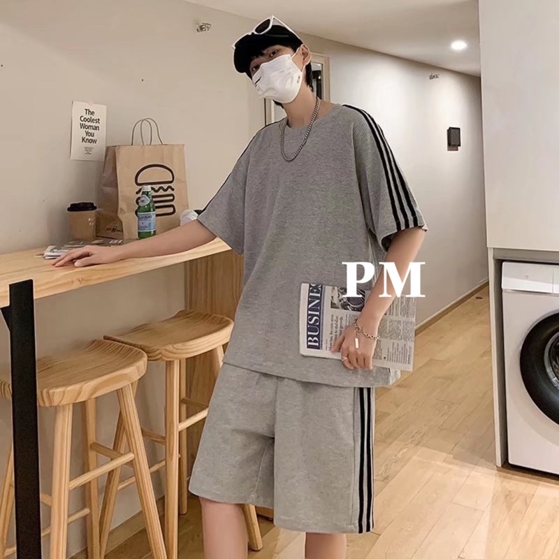 BỘ ĐÙI BA SỌC TRƠN NAM NỮ MỀM MÁT