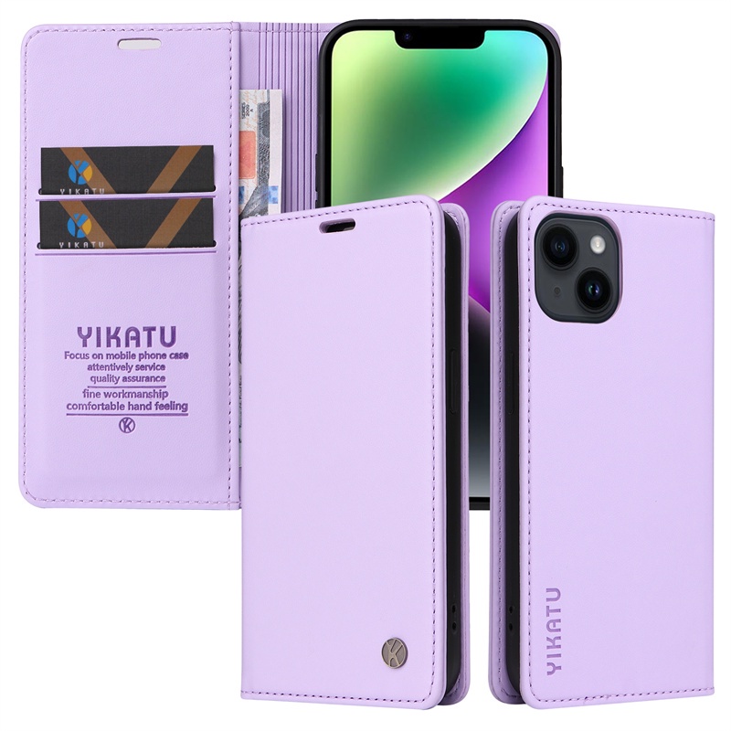 Bao Da Điện Thoại Nắp Lật Hít Nam Châm Có Ngăn Đựng Thẻ Và Giá Đỡ Thời Trang Cao Cấp Cho For iPhone 14 12 Pro Max Mini Plus