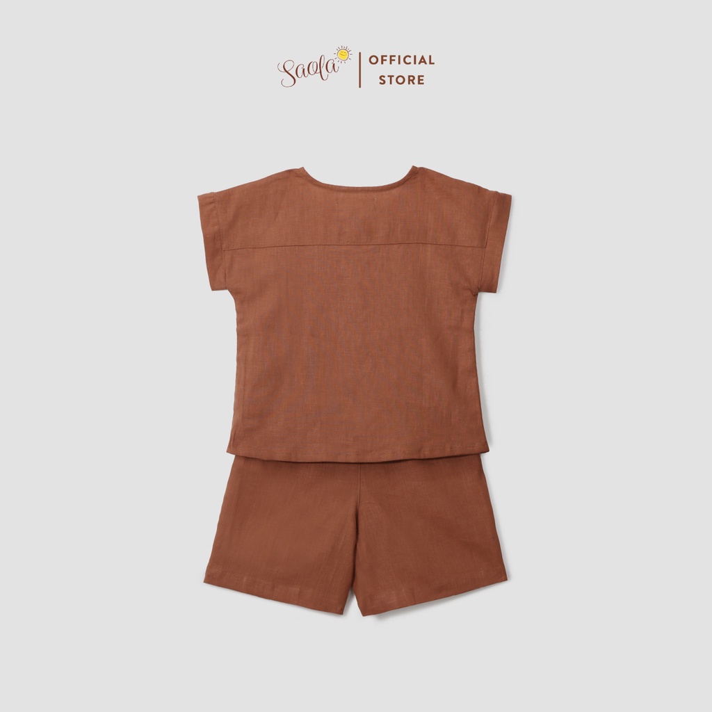 Bộ Quần Áo Cộc Tay Cao Cấp Cho Bé Trai Chất Liệu Linen Mềm Nhẹ  - SEL010 - SAOLA CLOTHING