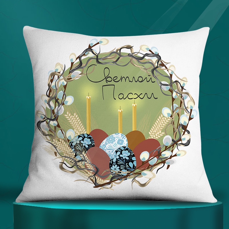 Vỏ gối vuông họa tiết giáng sinh trang trí nội thất kích thước 45cmx45cm