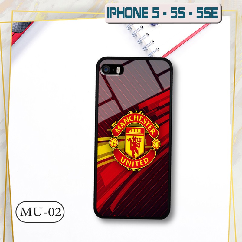 Ốp lưng kính 3D iPhone 5/ 5s -hình đội bóng