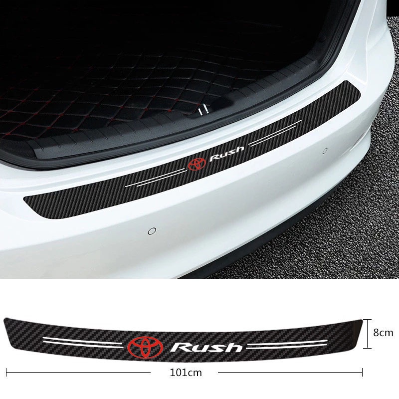 Miếng Dán Cửa Xe Hơi Bằng Da Dày Dặn Chống Trầy Xước Họa Tiết Sợi carbon Sang Trọng Cho Toyota Rush