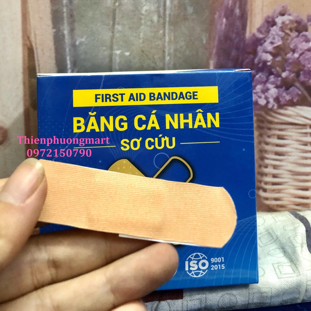 Băng cá nhân hộp 100 miếng - Băng keo cá nhân vải - Chăm sóc, bảo vệ vết thương