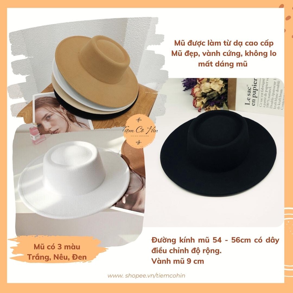 Mũ Gaucho dạ cao cấp thu đông Tiệm Cô Hìn chất đẹp nhiều màu để lựa chọn ship 1h lỗi 1 đổi 1